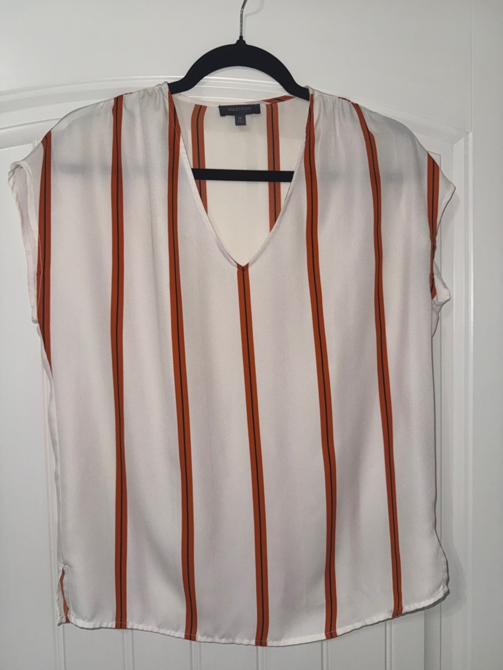 Madison V-Neck Striped Top - Medium
